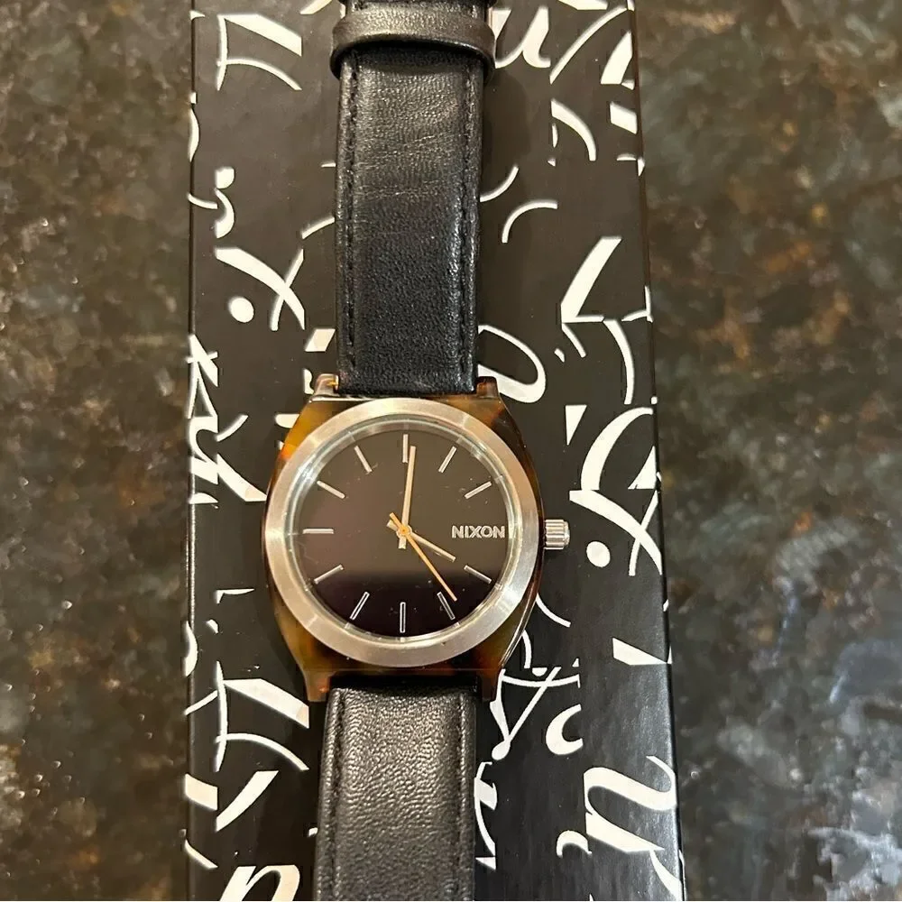 Men’s Nixon, stainless steel, silver/black quartz watch